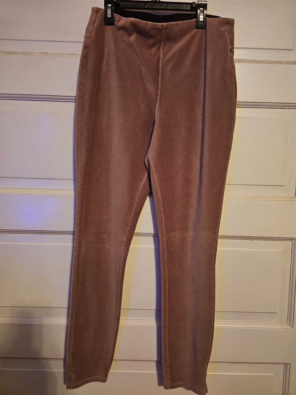 LYSSÉ Premium High-Waisted Vegan Suede Leggings – Mauve/Rose Large